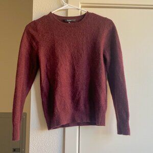 Quince Cashmere Long Sleeve Top Wine Red Size S Preppy Wardrobe Staple Office